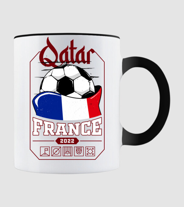 Qatar teams France model negru pe tricou