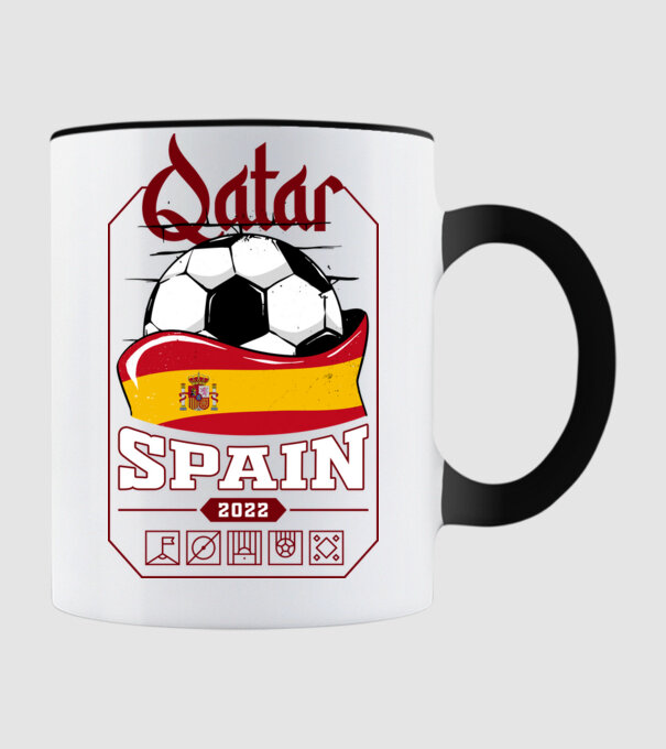 Qatar teams Spain model negru pe tricou