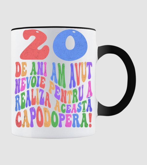 Realiza această capodoperă 20 model negru pe tricou