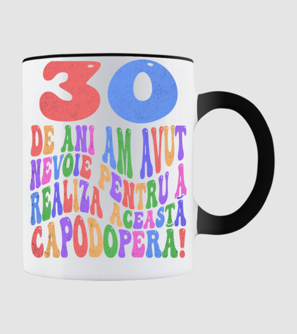 Realiza această capodoperă 30 model negru pe tricou