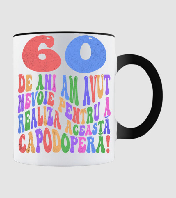 Realiza această capodoperă 60 model negru pe tricou