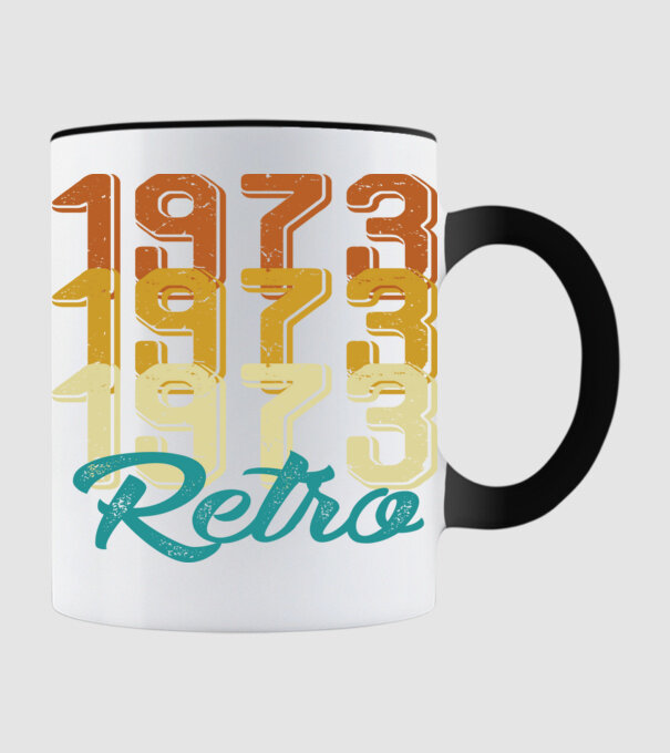 Retro 1973 model negru pe tricou