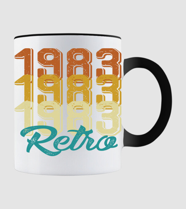 Retro 1983 model negru pe tricou