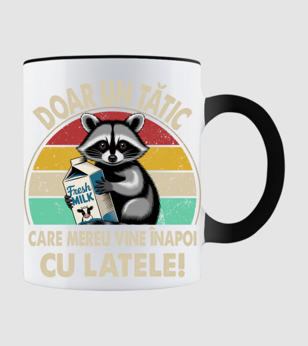Retro Apa aki visszajött a tejjel RO model negru pe tricou