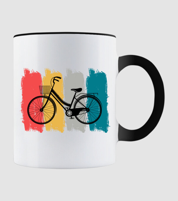 Retro city bike model negru pe tricou