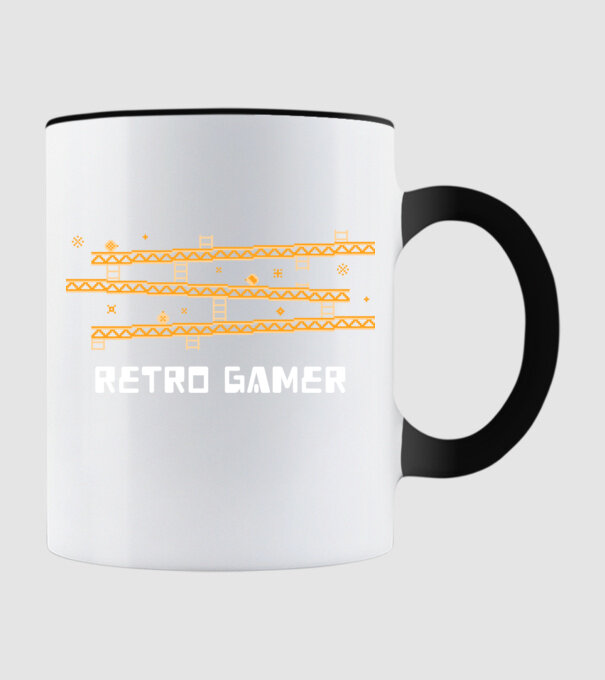 Retro gamer 2 model negru pe tricou