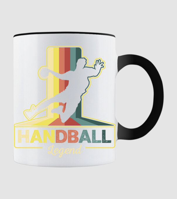 Retro Handball legend model negru pe tricou