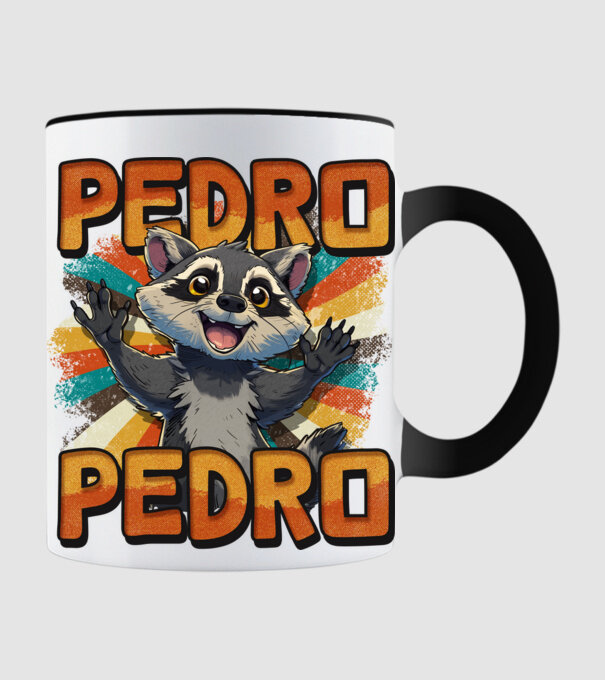 Retro Pedro model negru pe tricou