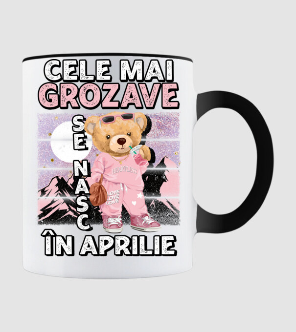 RETRO teddy fetişcană APRILIE model negru pe tricou