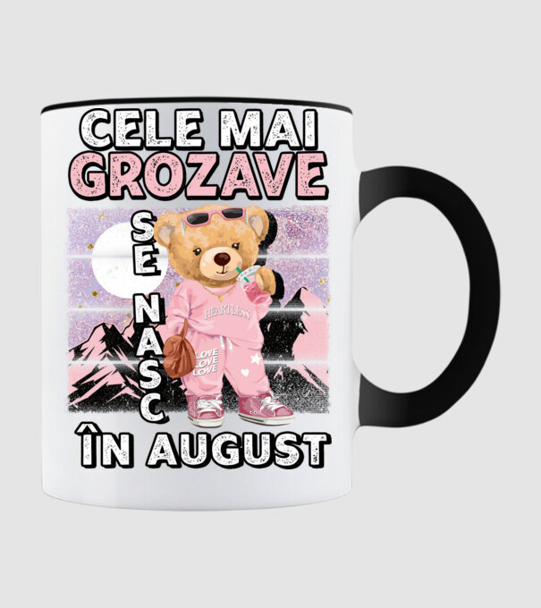 RETRO teddy fetişcană AUGUST model negru pe tricou