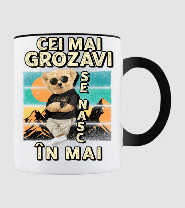 RETRO teddy MAI model negru pe tricou
