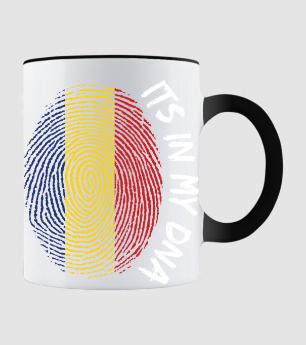 România fingerprint model negru pe tricou