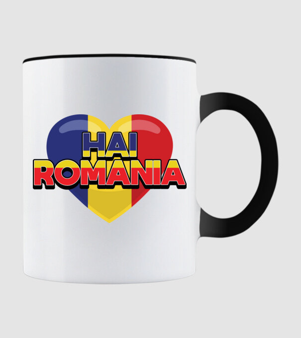 Romania heart model negru pe tricou