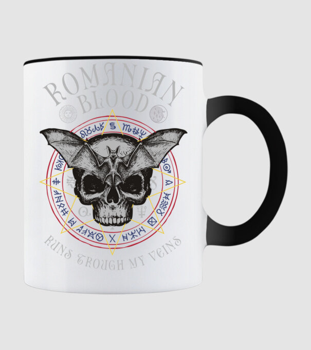 România Romanian Blood model negru pe tricou