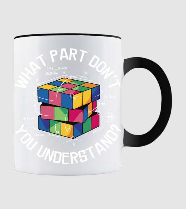 Rubik cube what part model negru pe tricou
