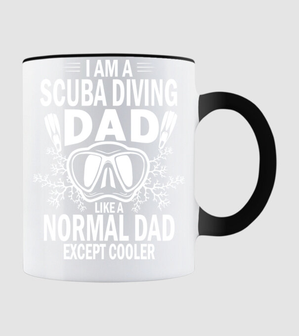 Scuba Dad model negru pe tricou