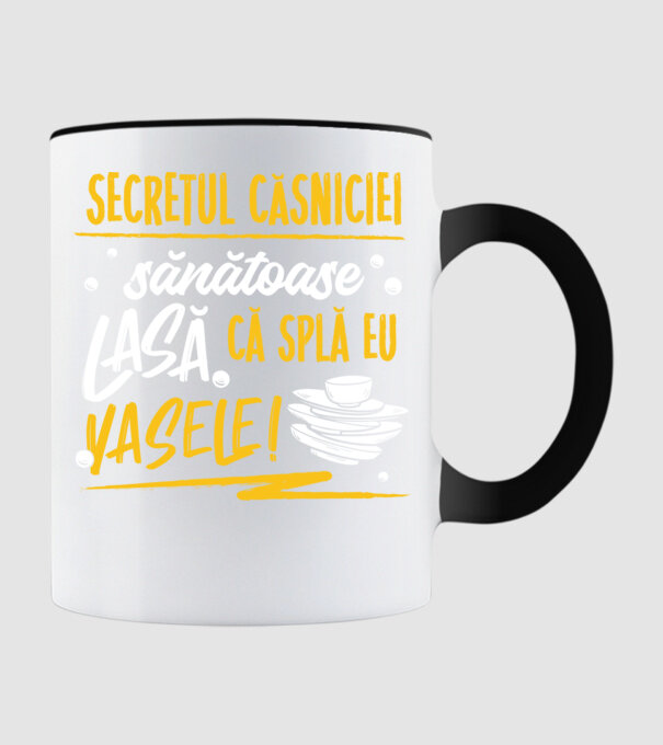 Secretul căsniciei sănătoase model negru pe tricou