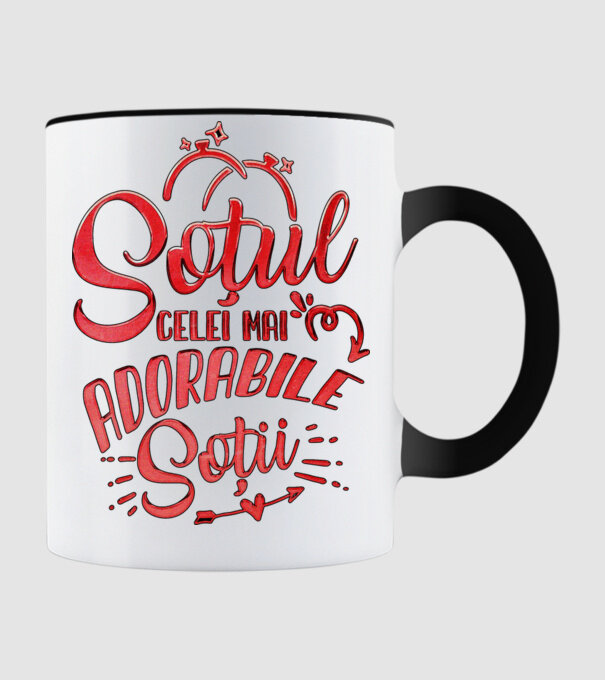 Soțul celei mai adorabile soții model negru pe tricou