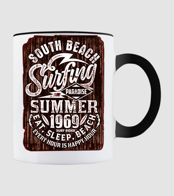 South Beach model negru pe tricou