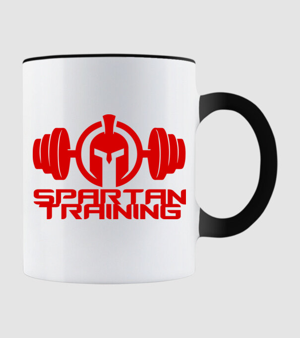 Spartan Training model negru pe tricou