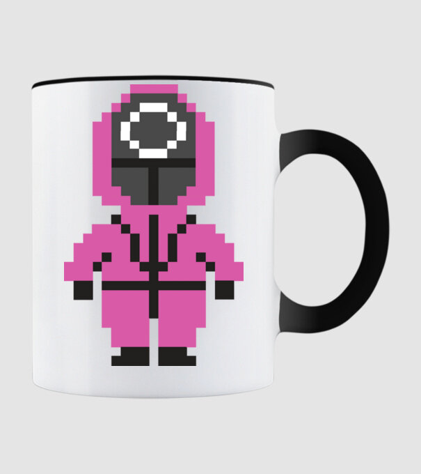 squid game pixel model negru pe tricou