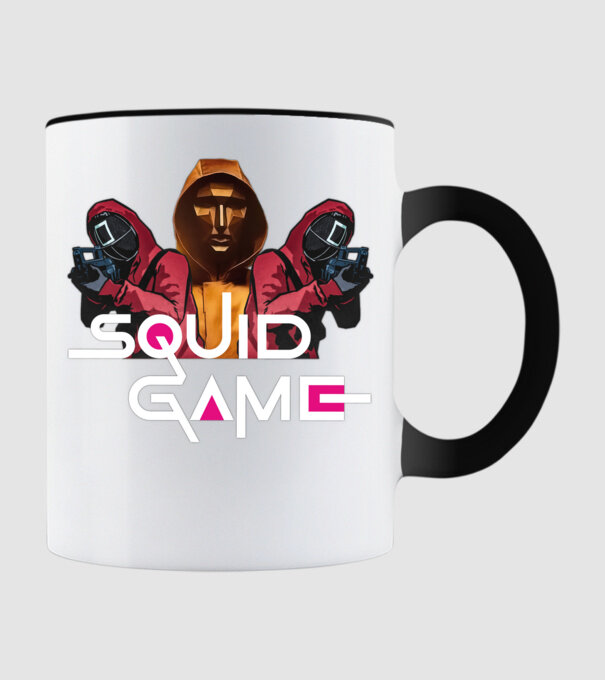 squid game poster model negru pe tricou