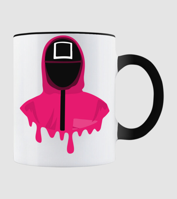 squid game square model negru pe tricou
