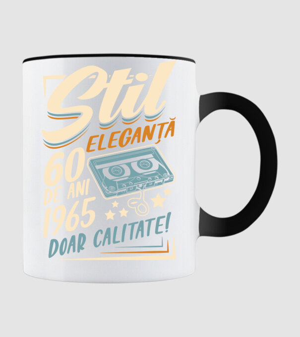 Stil eleganta 1965 model negru pe tricou