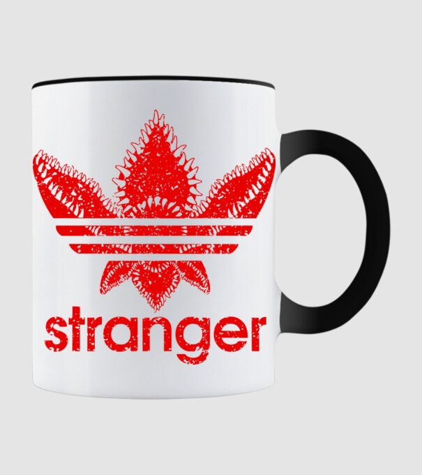 stranger logo red model negru pe tricou