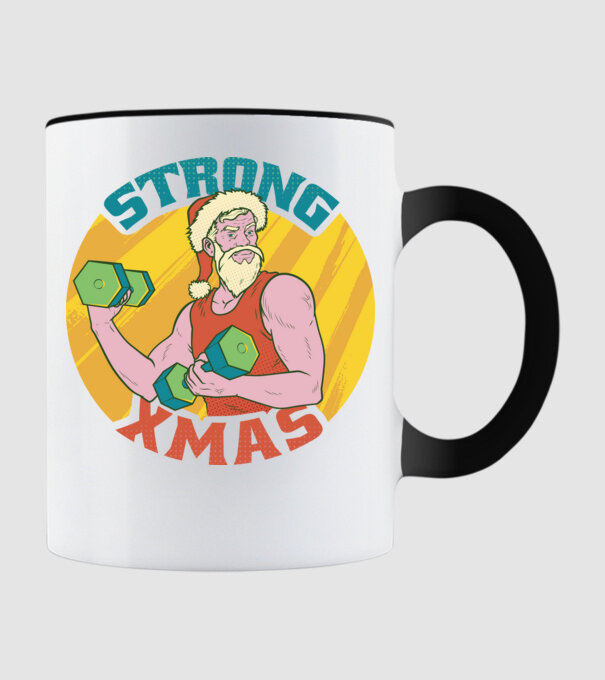 strong xmas model negru pe tricou
