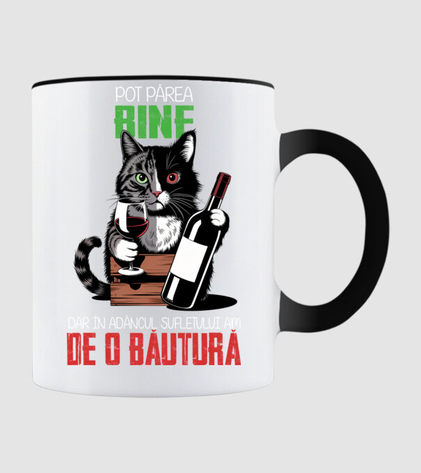 sunt bun pentru o băutură Negru model negru pe tricou