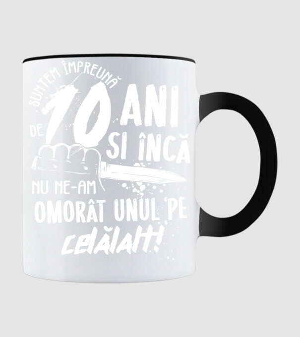 Suntem împreună de 10 ani model negru pe tricou