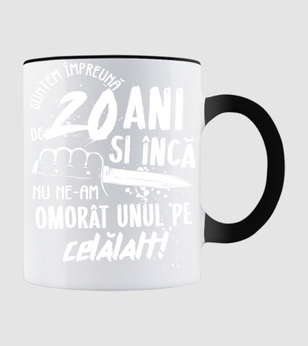 Suntem împreună de 20 ani model negru pe tricou