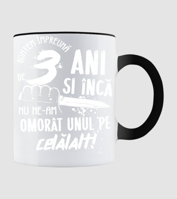 Suntem împreună de 3 ani model negru pe tricou