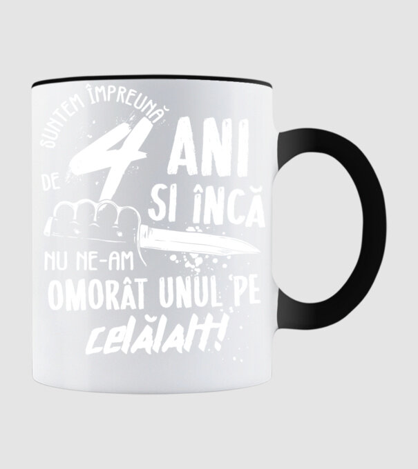 Suntem împreună de 4 ani model negru pe tricou