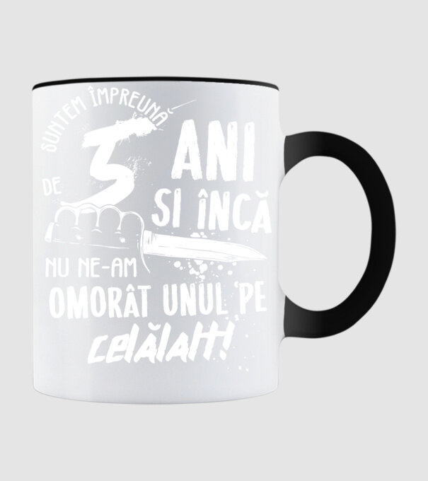 Suntem împreună de 5 ani model negru pe tricou