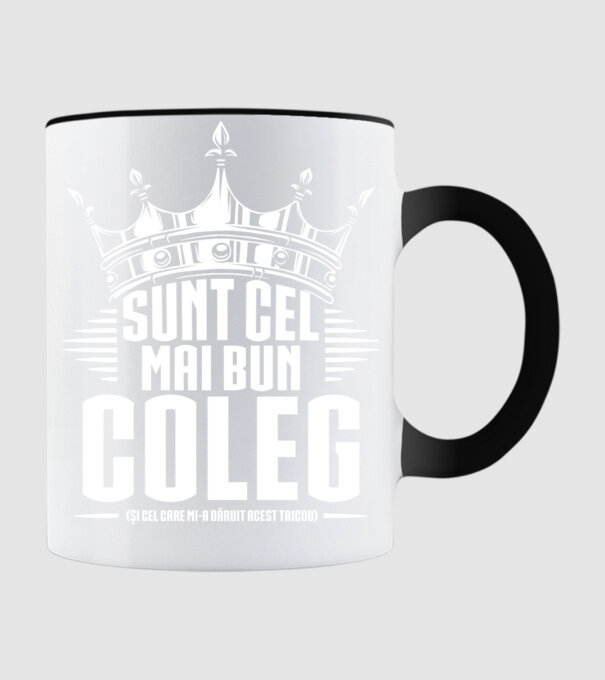 super coleg model negru pe tricou