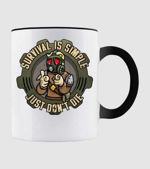 Survival model negru pe tricou
