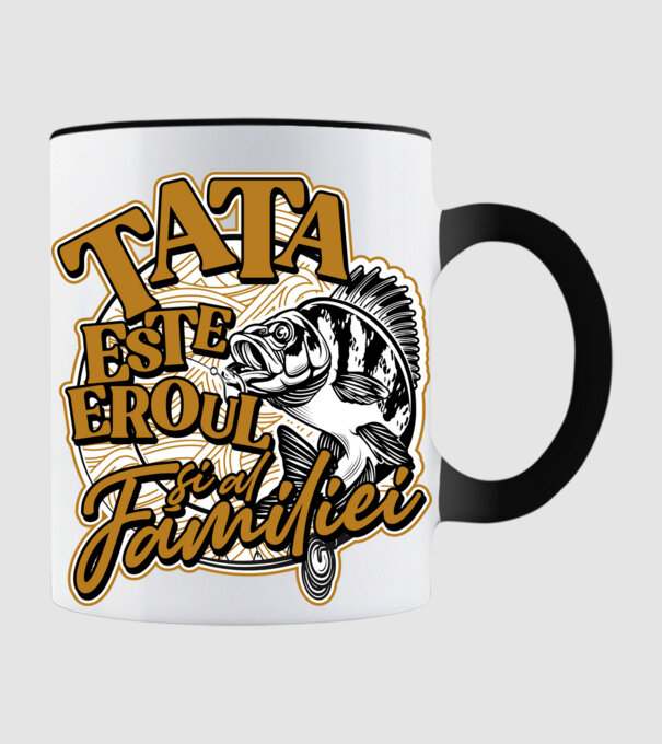 Tata este eroul apelor și al familiei model negru pe tricou