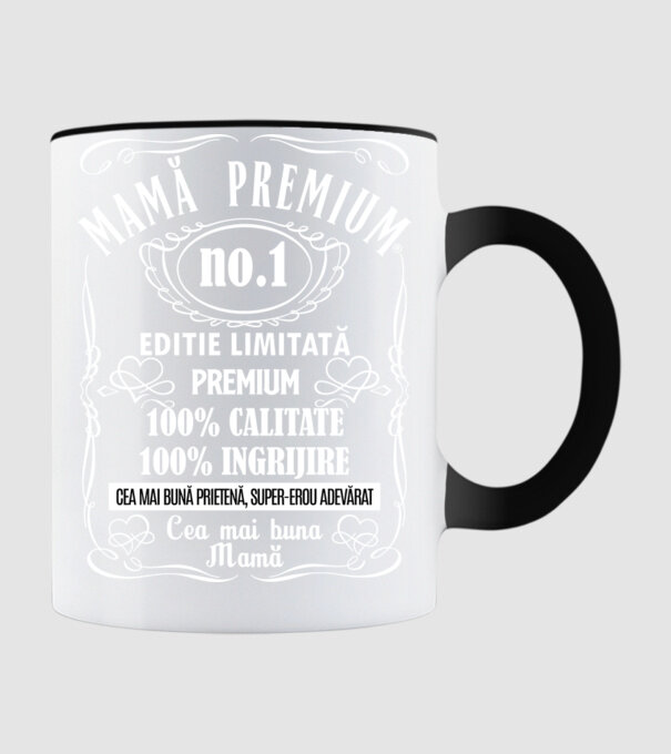 Mamă Premium - ediție limitată premium model negru pe tricou