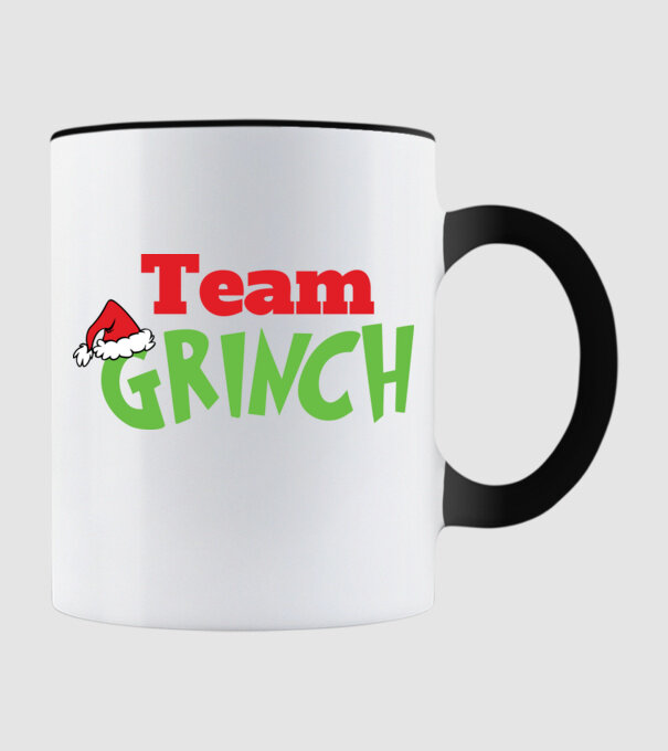 Team Grinch model negru pe tricou