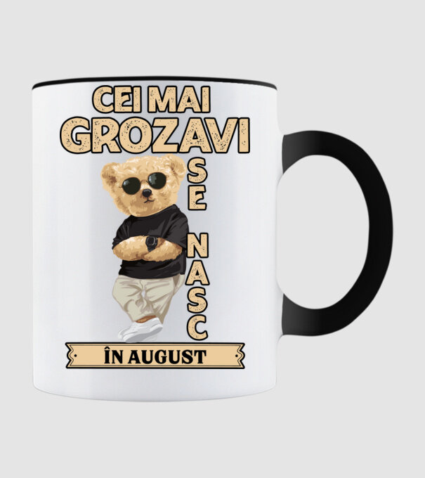 Teddy cel cool August model negru pe tricou