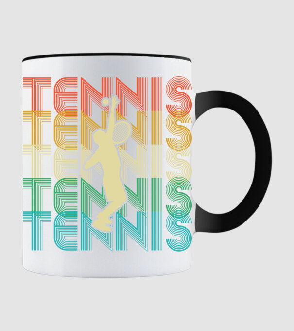 Tennis retro model negru pe tricou