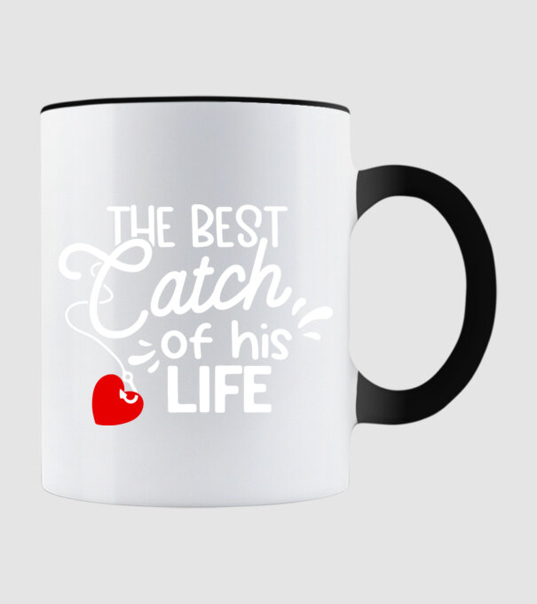 The best catch fehér model negru pe tricou