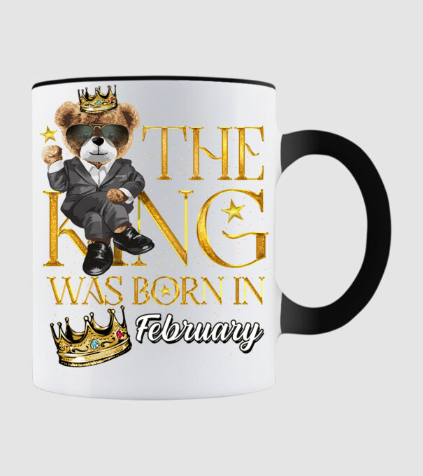 The king was born int FEBRUARY model negru pe tricou