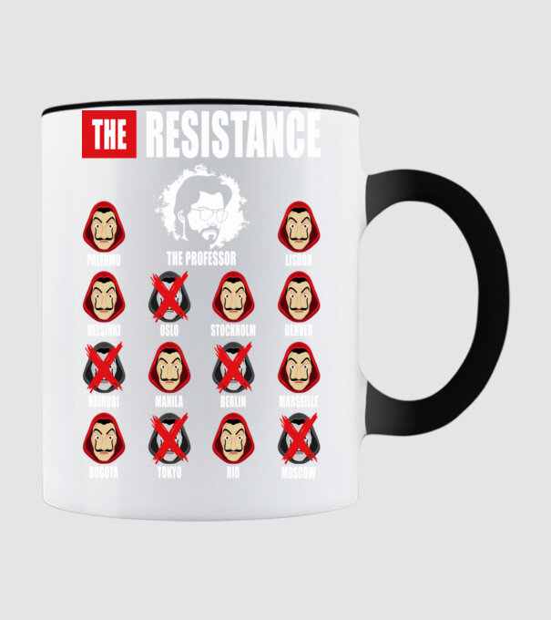 the resistance la casa de papel model negru pe tricou