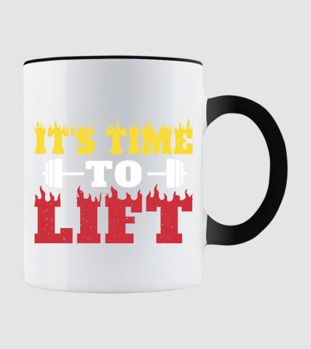 Time to lift model negru pe tricou