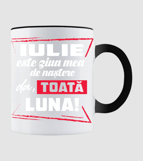 Toată luna IULIE model negru pe tricou