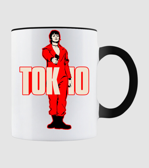 tokyo la casa de papel model negru pe tricou
