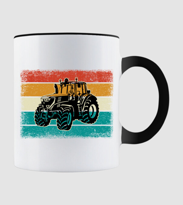 TRACTOR model negru pe tricou